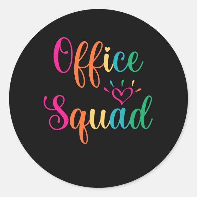 Office Squad Administrative Assistant Secretary Classic Round Sticker (Front)