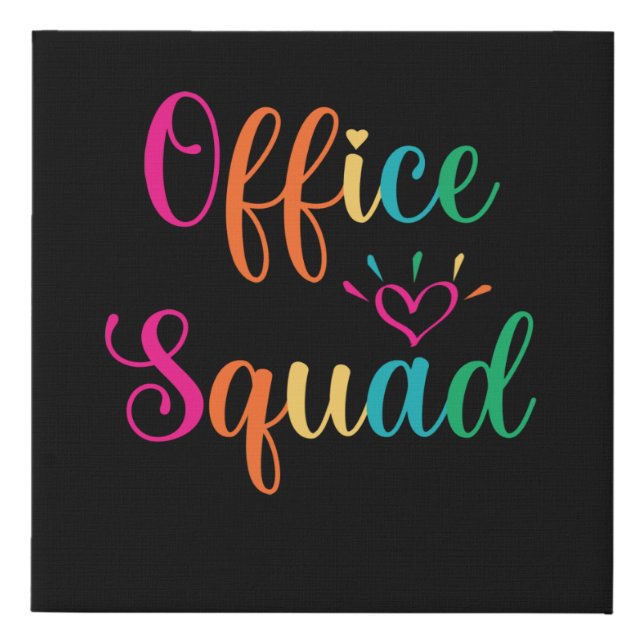 Office Squad Administrative Assistant Secretary Faux Canvas Print (Front)