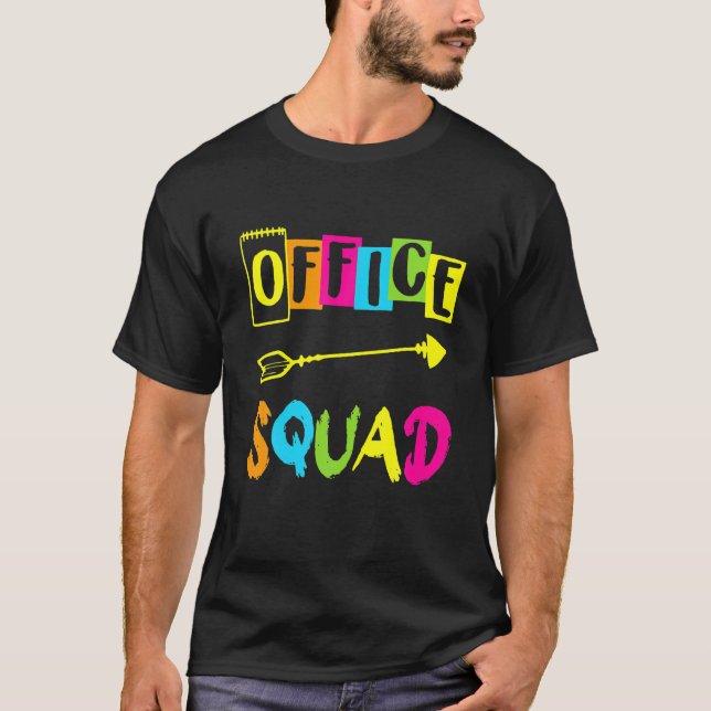 Office Squad School Secretary Office Staff Back To T-Shirt (Front)