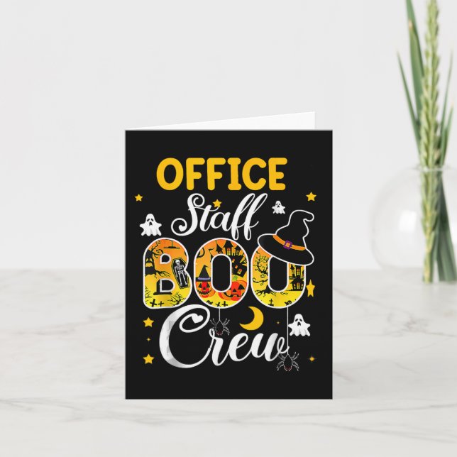 Office Staff Boo Crew Funny Halloween Matching Cos Card (Front)