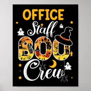 Office Staff Boo Crew Funny Halloween Matching Cos Poster