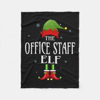 Office Staff Elf Xmas Matching Family Group Christ Fleece Blanket