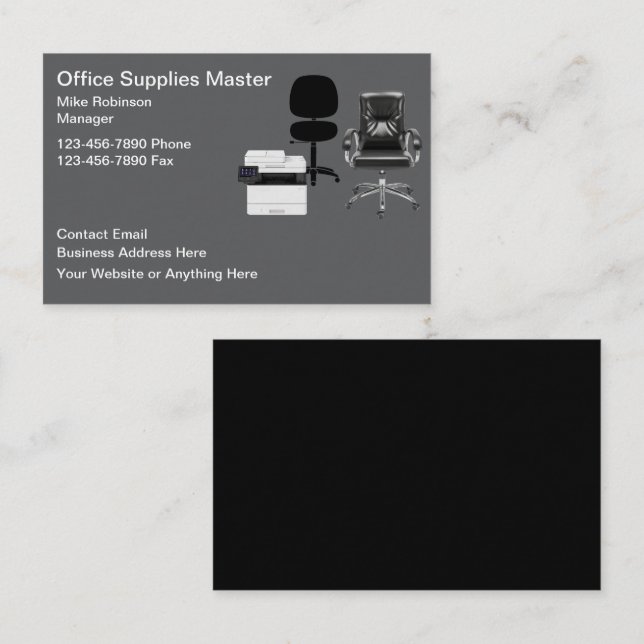 Office Supplies Business Cards (Front/Back)