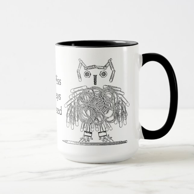 Office Supply Owl Funny Little Miss Organized Mug (Right)