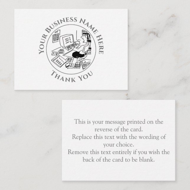 Office Support Thank You Note Card (Front/Back)