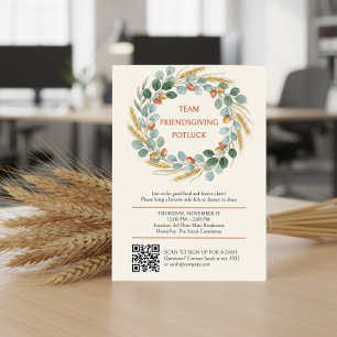 Office Team Friendsgiving Potluck Thanksgiving Invitation
