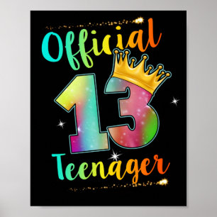 Office Teenager 13 Crown Years Old 13th Birthday Poster