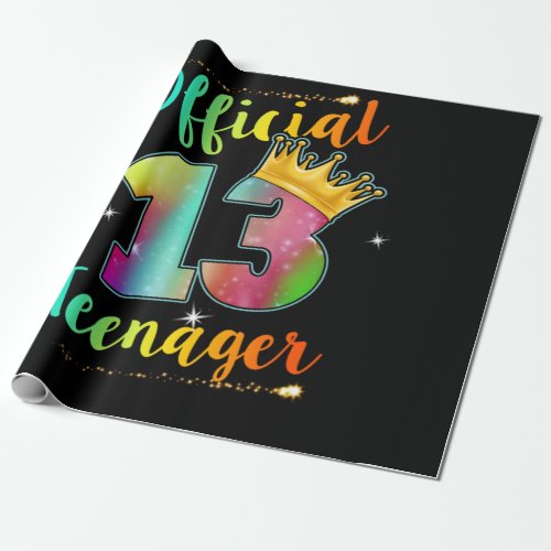 Office Teenager 13 Crown Years Old 13th Birthday Wrapping Paper