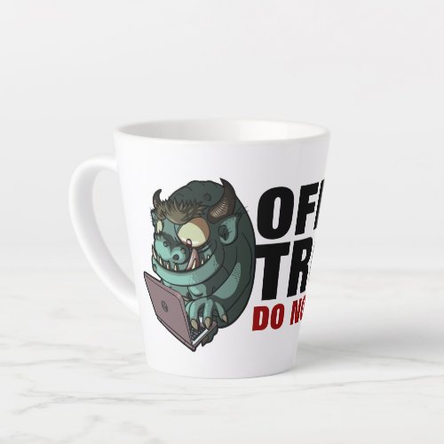 Office Troll Do Not Feed Internet Troll Cartoon Latte Mug