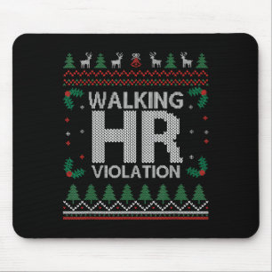 Office Ugly Christmas Funny Walking Hr Violation W Mouse Pad