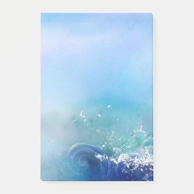 Office - Watercolor Sea Waves Post-it Notes (Front)