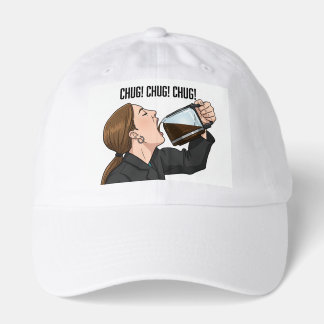 Office Woman Chugging Coffee From Pot Humor Hat