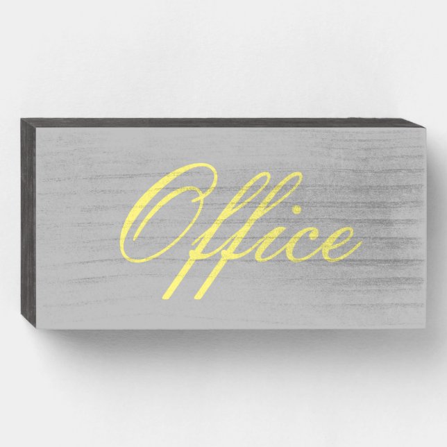 Office Wood Block Sign (Front Horizontal)