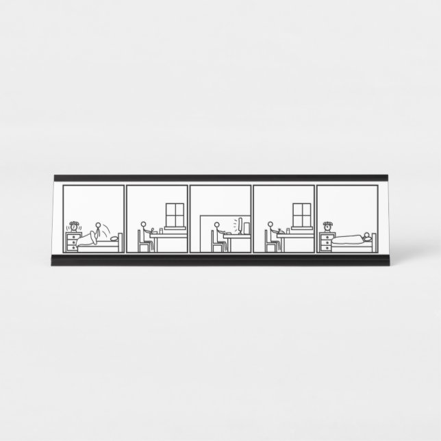 Office Work Day Comic Desk Name Plate (Front)