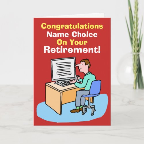 Office Worker Data or Computer User Retirement Card