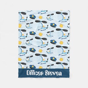 Officer add name police baby blanket