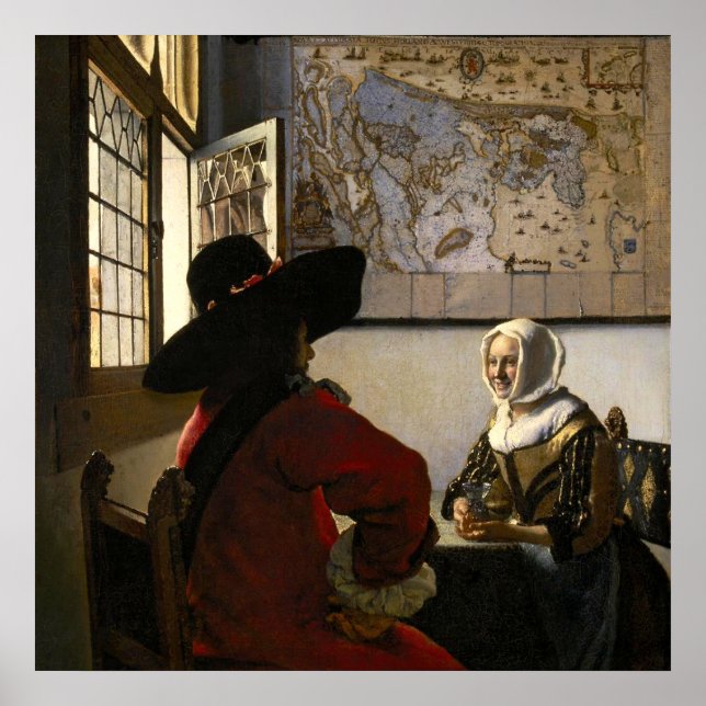 Officer and Laughing Girl by Johannes Vermeer Poster (Front)