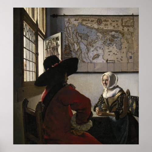 Officer and Laughing Girl by Johannes Vermeer Poster