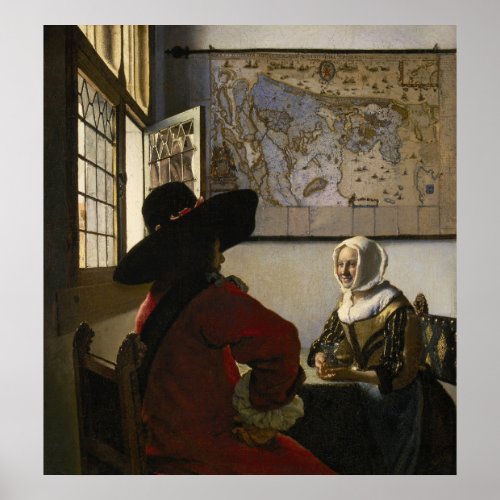 Officer and Laughing Girl by Johannes Vermeer _ Poster