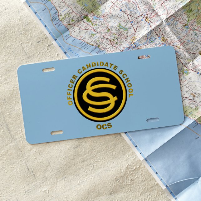 Officer Candidate School Infantry Blue Senior License Plate (In Situ)