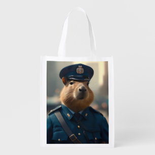 "Officer Capy: The Calm and Collected Policeman" Grocery Bag