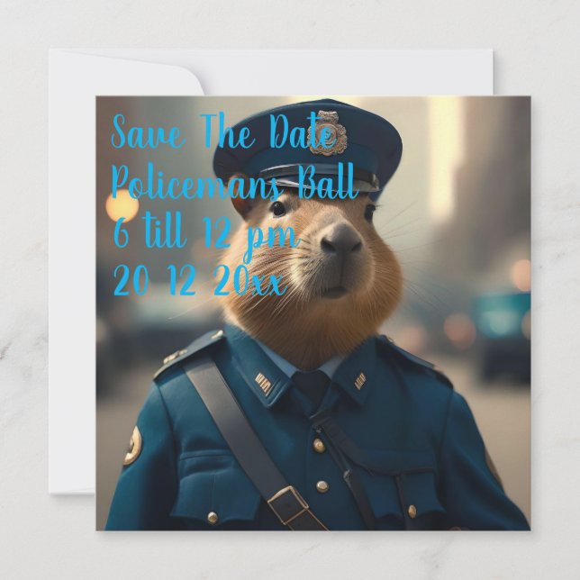 Officer Capybara: Keeping the Peace, Save The Date (Front)