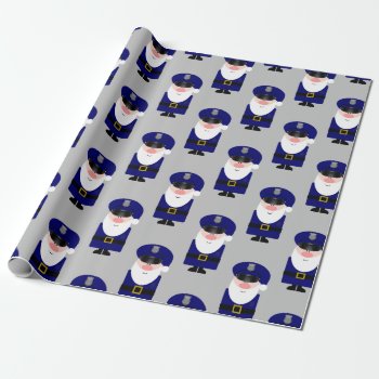 Officer Claus Wrapping Paper by ThinBlueLineDesign at Zazzle