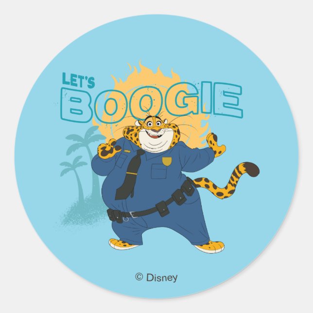 Officer Clawhauser - Let's Boogie Classic Round Sticker (Front)