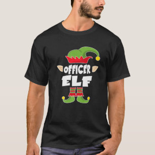 Officer Elf Squad Police Cop Christmas Elf Costume T-Shirt