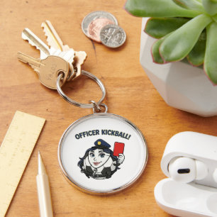 Officer Kickball Soccer Referee Keychain