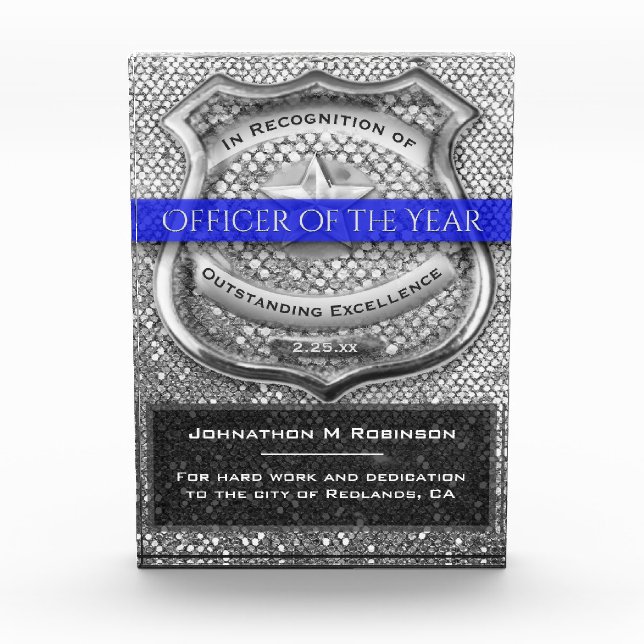 Officer of the Year Police Award (Front)