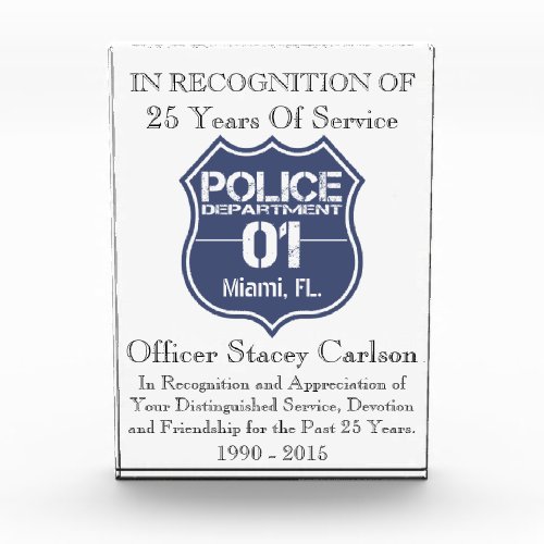Officer Years Of Service Award _ Recognition Award