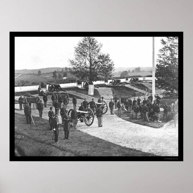 Officers and Men in Fort Stevens, DC 1865 Poster (Front)