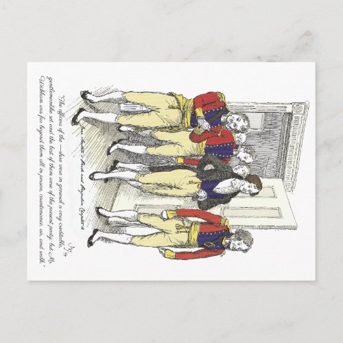 Officers of Shire Militia Jane Austen Postcard