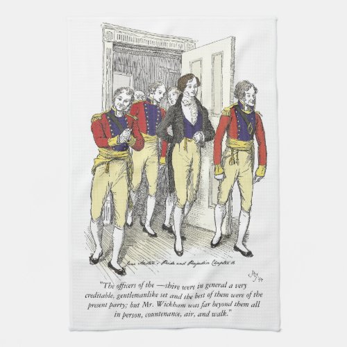 Officers of the Shire Militia Jane Austen Kitchen Towel