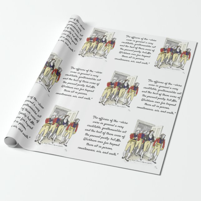 Officers of the Shire Militia, Jane Austen Wrapping Paper (Unrolled)