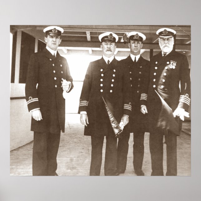 Officers of the Titanic Before Departure C 1912 Poster (Front)