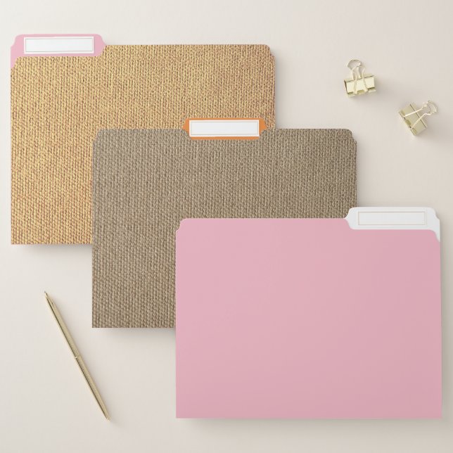 Offices set : Linen with Pink, Orange File Folder (Set)