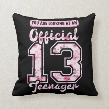 Official 13 Teenager 13th birthday 13 Years Old Throw Pillow
