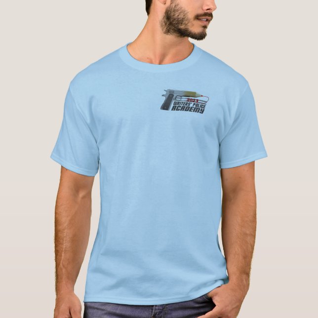 Official 2023 Writers' Police Academy T-Shirt (Front)