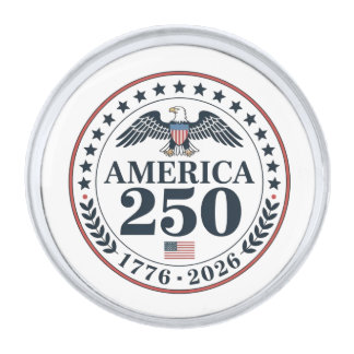 Official America 250th Anniversary Commemorative Silver Finish Lapel Pin
