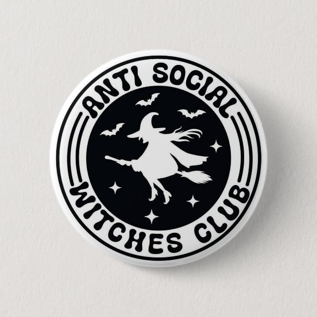 Official Anti-Social Witches Club Badge Button (Front)