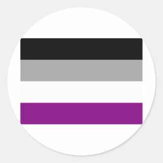 OFFICIAL ASEXUAL PRIDE FLAG CLASSIC ROUND STICKER