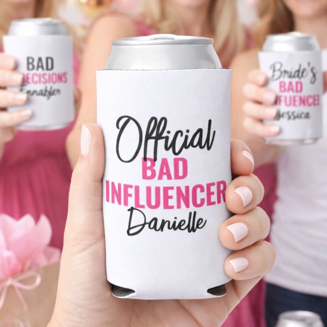Official Bad Influence Custom Bachelorette Party Seltzer Can Cooler (Creator Uploaded)