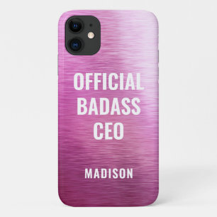 Official Badass CEO Chic Metallic Purple Name iPhone 11 Case