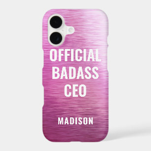 Official Badass CEO Chic Metallic Purple Name iPhone 17 Case