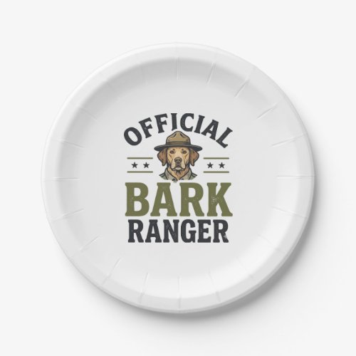 Official Bark Ranger Dog Vintage Graphic_1 Paper Plates