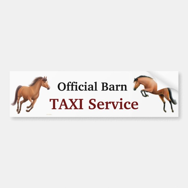 Official Barn Taxi Service Bumper Sticker (Front)