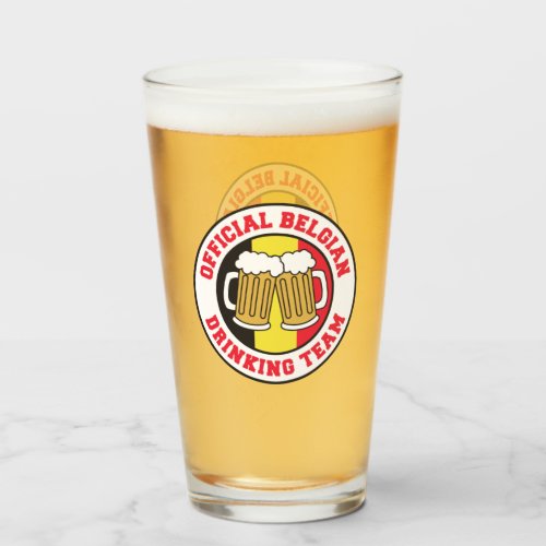 Official Belgian Drinking Team Glass