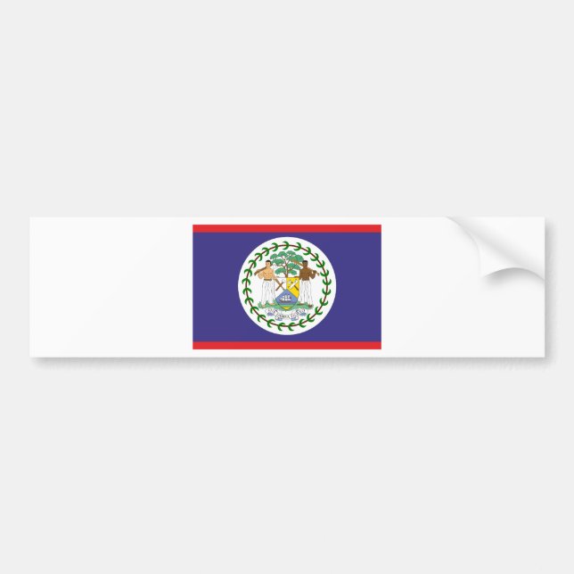 Official belize flag bumper sticker (Front)